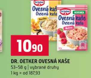 DR. OETKER OVESNÁ KAŠE 53-58 g vybrané druhy