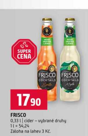 FRISCO 0,33l cider vybrané druhy