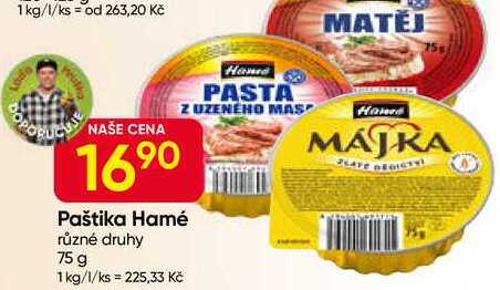 Hamé paštika 75g, různé druhy