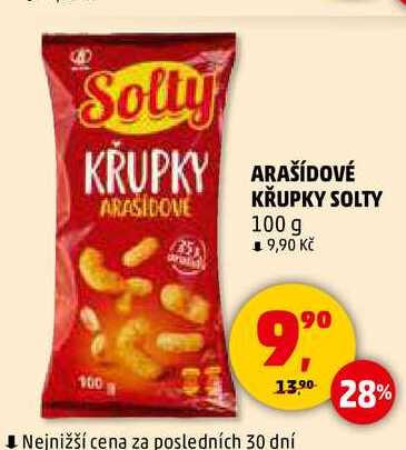 ARAŠIDOVÉ KŘUPKY SOLTY, 100 g