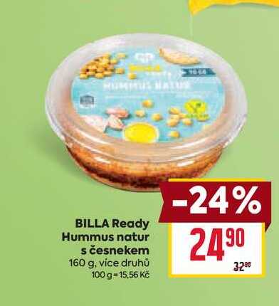 BILLA Ready Hummus natur s česnekem 160 g