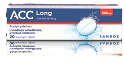 ACC® LONG 600 mg, 20 šumivých tablet Léčí vlhký kašel.