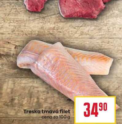 Treska tmavá filet cena za 100 g