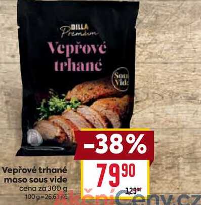 Vepřové trhané maso sous vide cena za 300 g