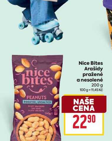 Nice Bites Arašídy pražené a nesolené 200 g