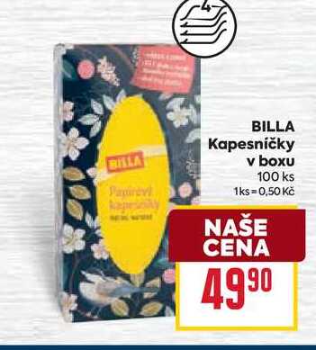 BILLA Kapesníčky v boxu 100 ks