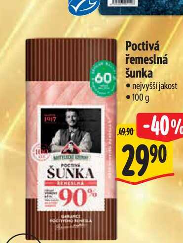  Poctivá řemeslná šunka  100 g