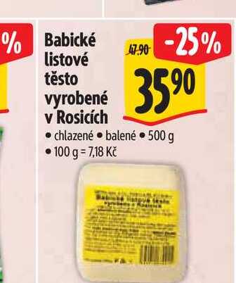  Babické listové těsto vyrobené v Rosicích  500 g