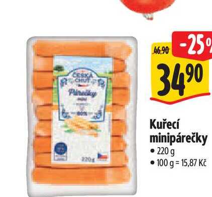   Kuřecí minipárečky 220 g  