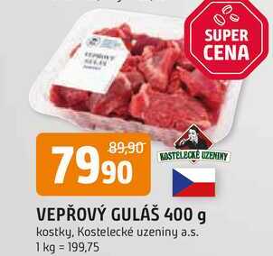 KOSTELECKÉ UZENINY VEPŘOVÝ GULÁŠ 400 g kostky