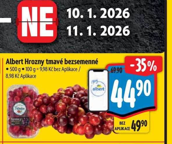   Albert Hrozny tmavé bezsemenné 500 g  
