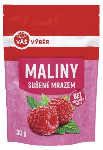 VÁŠ VÝBĚR Maliny sušené mrazem, 30 g