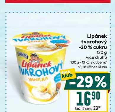 Lipánek tvarohový -30% cukru 130 g 