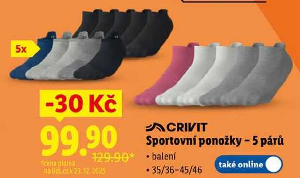 Sportovní ponožky - 5 párů