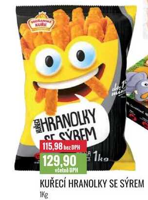 KUŘECÍ HRANOLKY SE SÝREM 1Kg