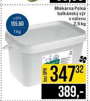 Mlékárna Polná balkánský sýr v nálevu 2,5 kg