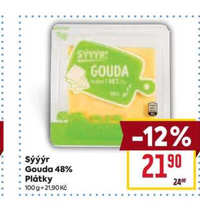 Sýýýr Gouda 48% Plátky 100g