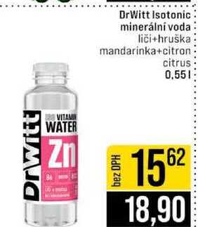 DrWitt Isotonic minerální voda liči+hruška mandarinka+citron citrus 0,55l
