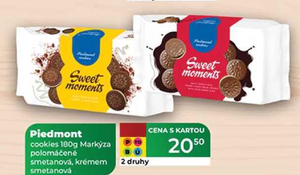 Piedmont cookies 180g Markýza polomáčené smetanová, krémem smetanová