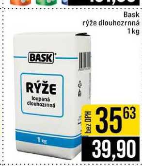Bask rýže dlouhozrnná 1kg 