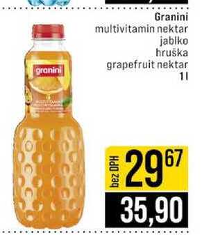 Granini multivitamin nektar jablko hruška grapefruit nektar 1l
