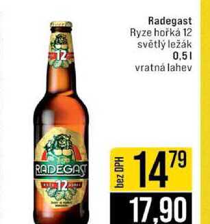 Radegast Ryze hořká 12 světlý ležák 0,5l