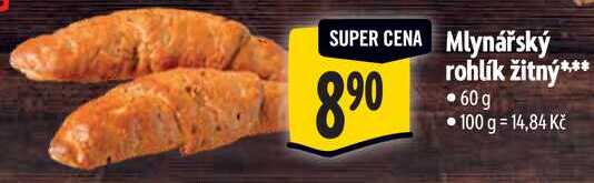 Mlynářský rohlík žitný, 60 g