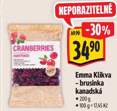 Emma Klikva - brusinka kanadská, 200 g 