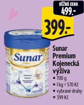 Sunar Premium Kojenecká výživa, 700 g 