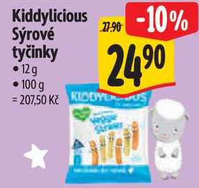 Kiddylicious Sýrové tyčinky, 12 g