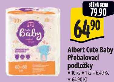Albert Cute Baby Přebalovací podložky, 10 ks 