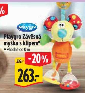 Playgro Závěsná myška s klipem*
