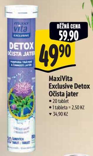MaxiVita Exclusive Detox Očista jater, 20 tablet 