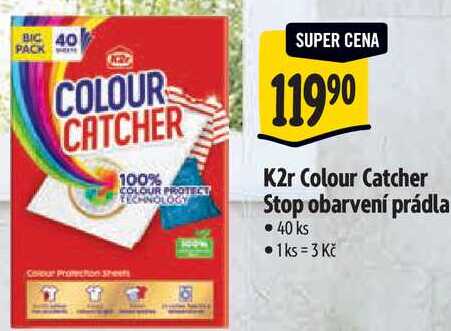 K2r Colour Catcher Stop obarvení prádla, 40 ks