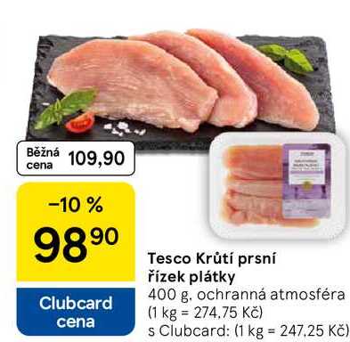 Tesco Krůtí prsní řízek plátky, 400 g 