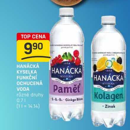 HANÁCKÁ KYSELKA FUNKČNÍ OCHUCENÁ VODA různé druhy 0,7l