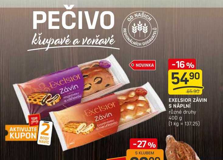 Excelsior Závin s náplní 400g