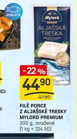 FILÉ PORCE Z ALJAŠSKÉ TRESKY MYLORD PREMIUM 200 g, mražené