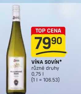 VÍNA SOVÍN různé druhy 0,75l