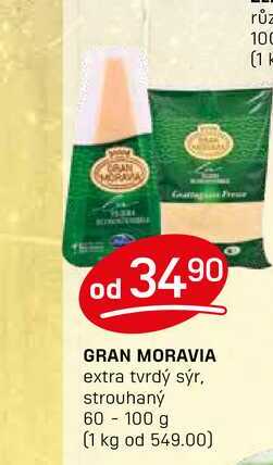 GRAN MORAVIA extra tvrdý sýr, strouhaný 60 - 100g