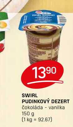 SWIRL PUDINKOVÝ DEZERT čokoláda 150 g