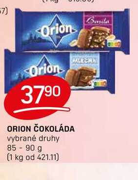 ORION ČOKOLÁDA vybrané druhy 85-90 g 