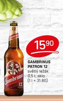 GAMBRINUS PATRON 12 světlý ležák 0,5l