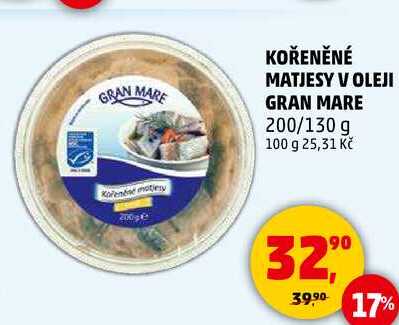 KOŘENĚNÉ MATJESY V OLEJI GRAN MARE, 200 g