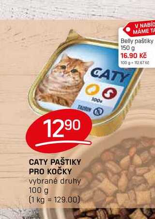 CATY PAŠTIKY PRO KOČKY vybrané druhy 100 g