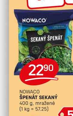 NOWACO ŠPENÁT SEKANÝ 400 g, mražené 