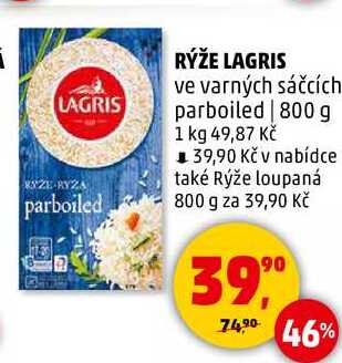 RÝŽE LAGRIS ve varných sáčcích parboiled, 800 g 