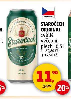 STAROČECH ORIGINAL světlé výčepní, plech, 0,5 l
