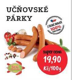 UČŇOVSKÉ PÁRKY Z ČESKÉ SKALICE 100% 100g