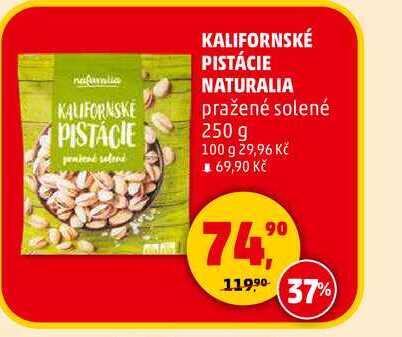 KALIFORNSKÉ PISTÁCIE NATURALIA pražené solené, 250 g